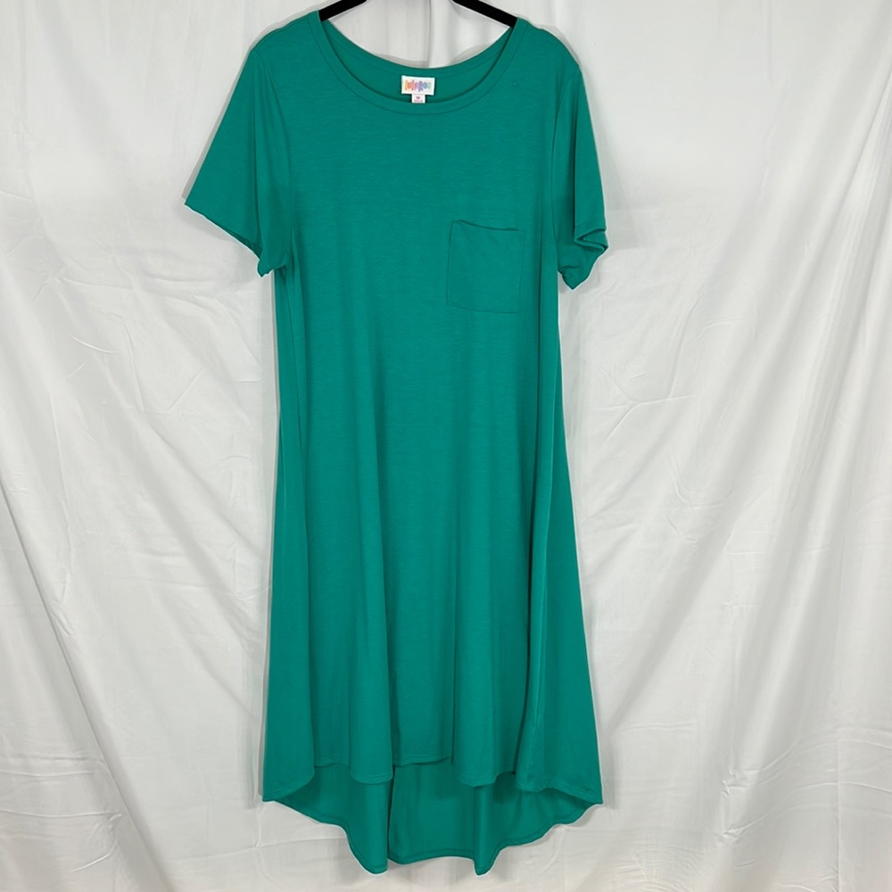 LuLaRoe Teal Green Carly Swing Dress, Medium